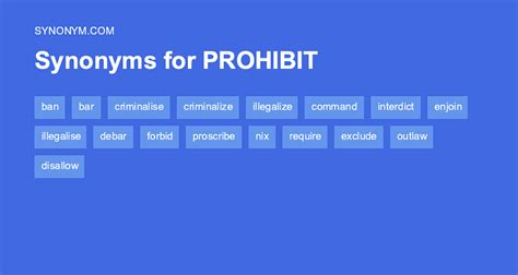 prohibit synonym|PROHIBIT Synonyms 